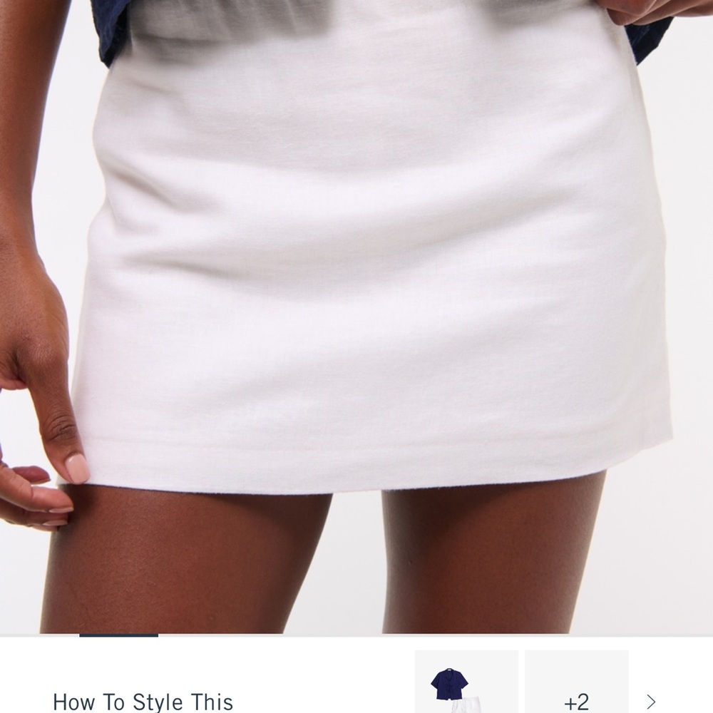 Abercrombie & Fitch White linen mini skirt